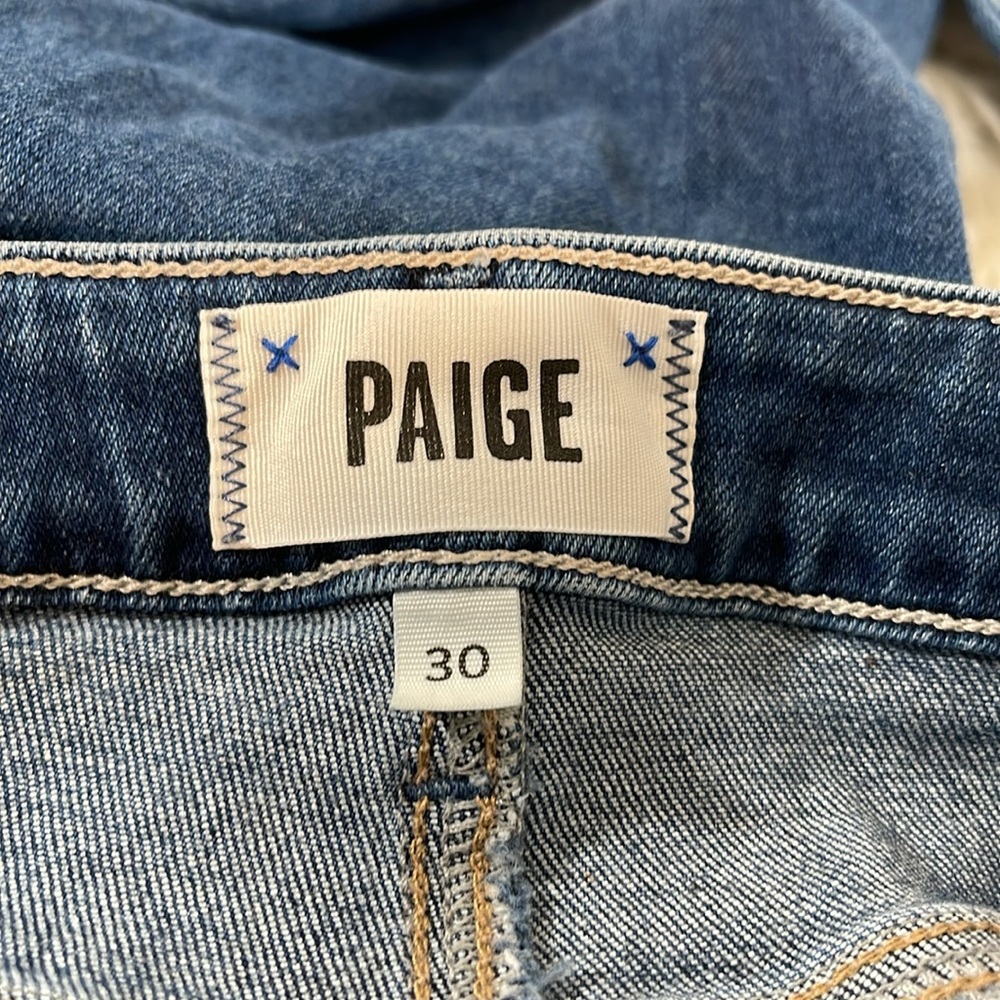 PAIGE Flaunt Cheeky Blue Skinny in Roam Denim Jeans Size 30 - Picture 10 of 16